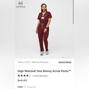 Figs High Waisted Yola Skinny Scrub Pant